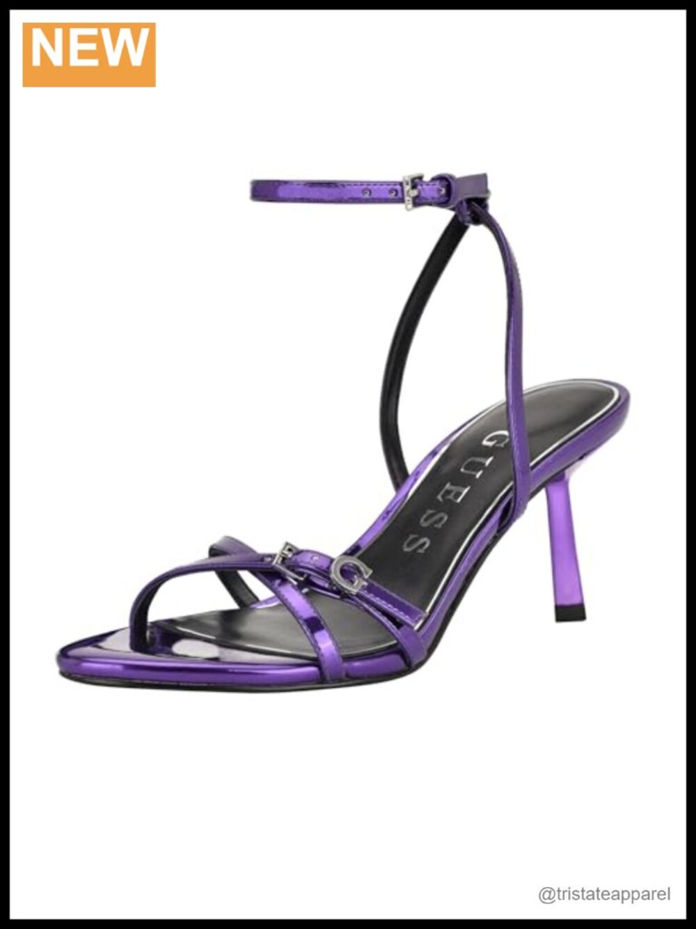 Strappy Dress Sandal Stiletto Heel Buckle Closure Man Made Upper